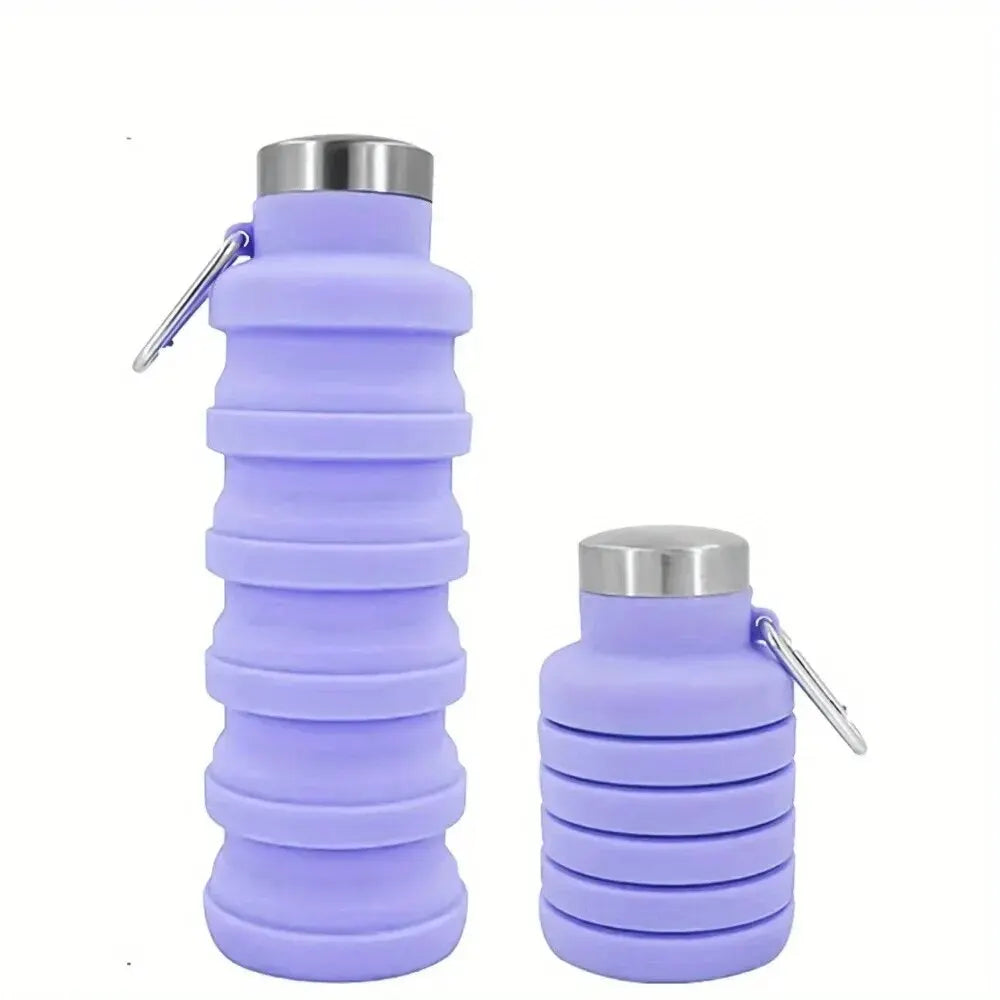 1 Stück zusammenklappbare Wasserflasche, wiederverwendbar, BPA‑frei, Silikon‑Faltflasche, tragbarer Wanderbecher für Outdoor‑Bergtouren