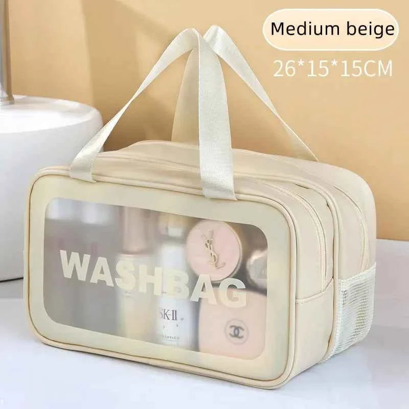 Doppelte transparente PU-Kosmetiktasche – Praktische-aufbewahrungslosungfur-reisin und-fitness