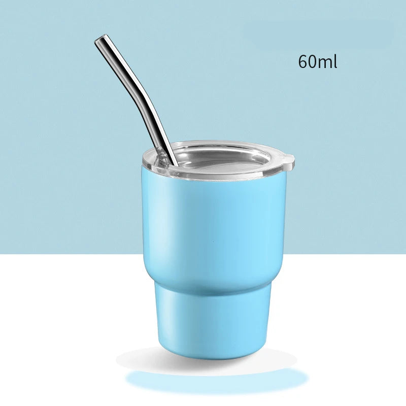 „LMETJMA 2oz Mini‑Tumbler – doppelwandiger Edelstahl‑Vakuumbecher, Sublimations‑Shot‑Glas‑Tumbler mit Strohhalm und Deckel, Modell JT228“