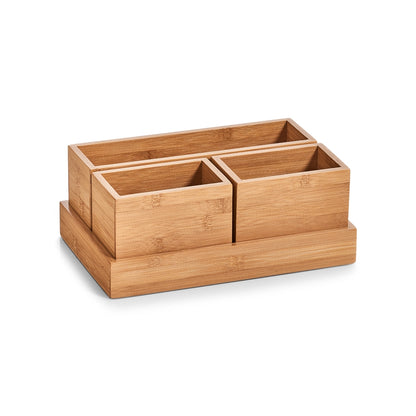 Organizer-Set, 4-Tlg.,Bambus