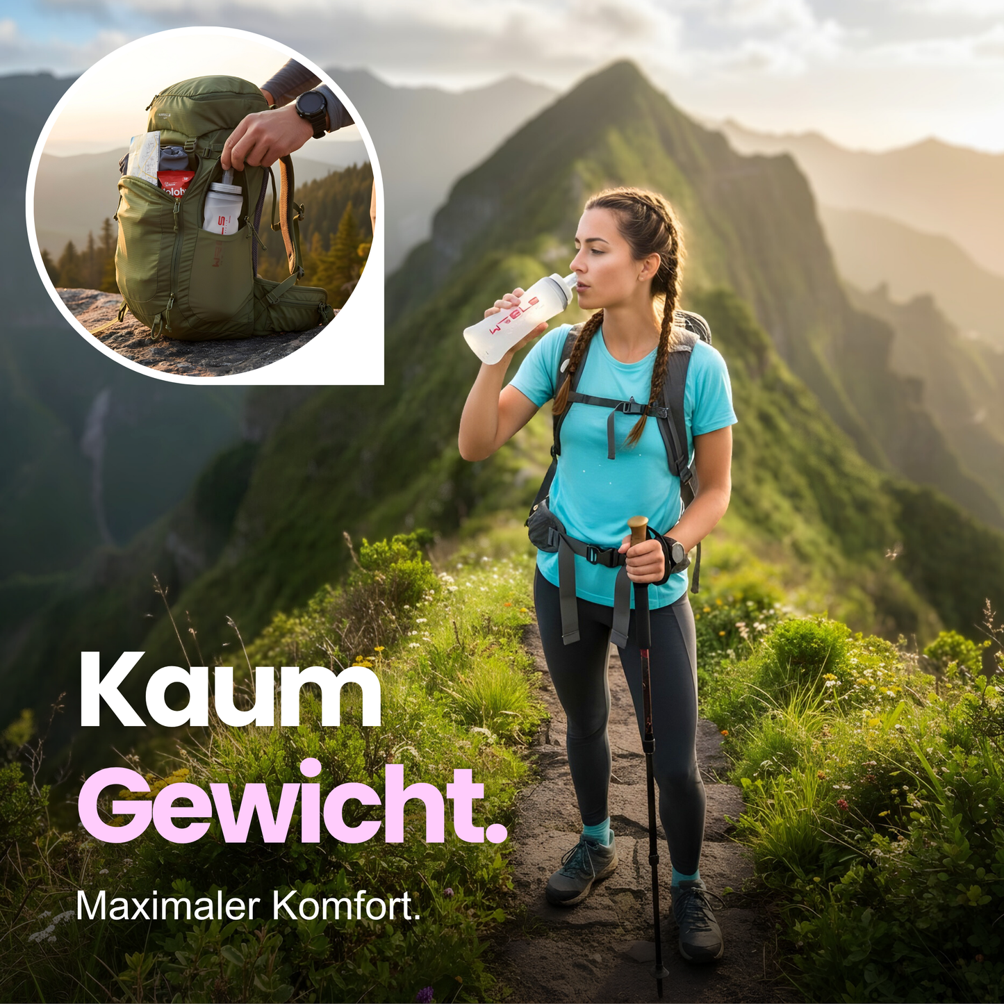 Faltbare Sport-Wasserflasche – Ultraleicht & platzsparend hydratisiert