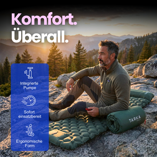 Ultraleichte Camping-Isomatte mit Kissen – Komfortabler Schlafplatz für unterwegs