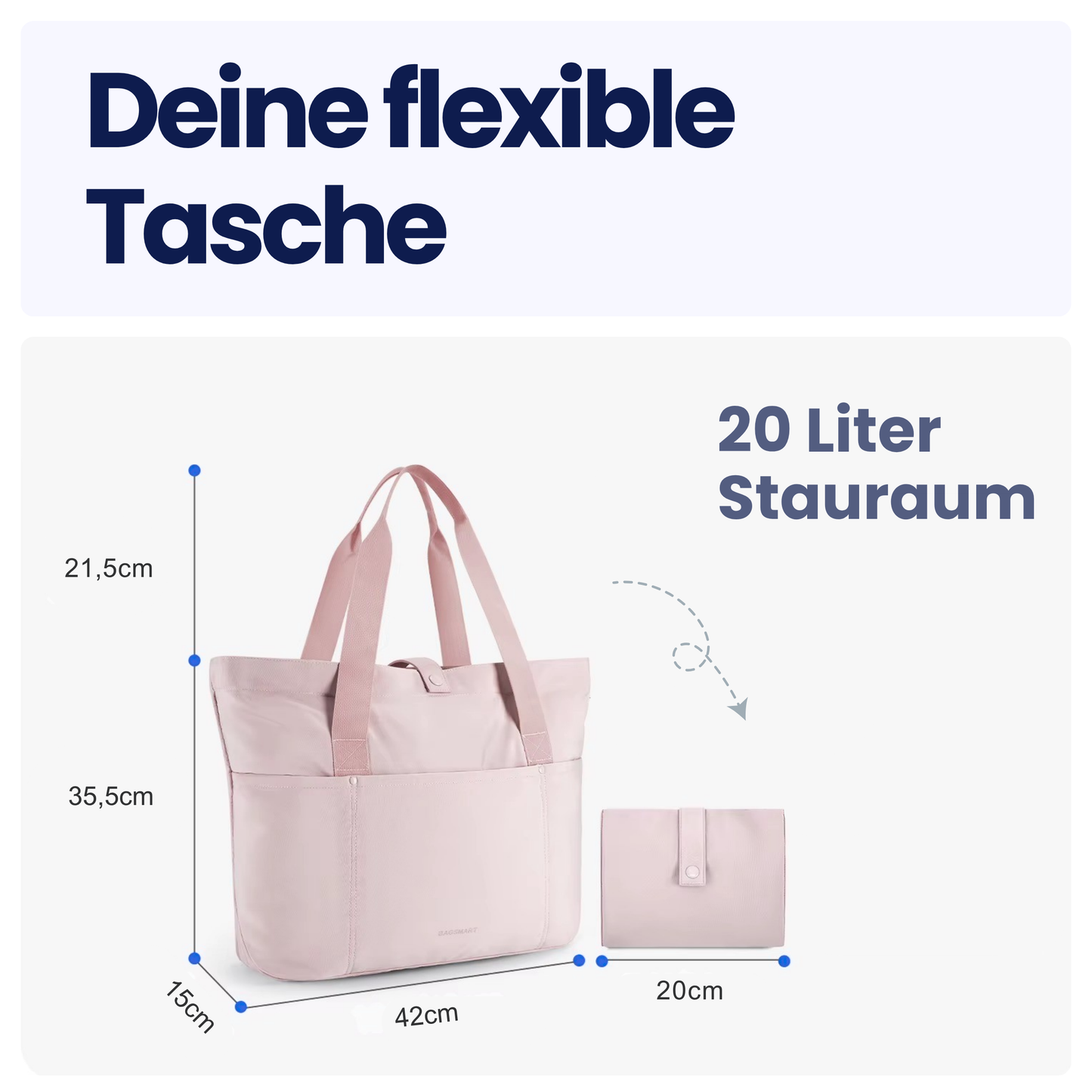 Faltbare Allround-Tragetasche – 20 L Stauraum, ultraleicht & wasserabweisend
