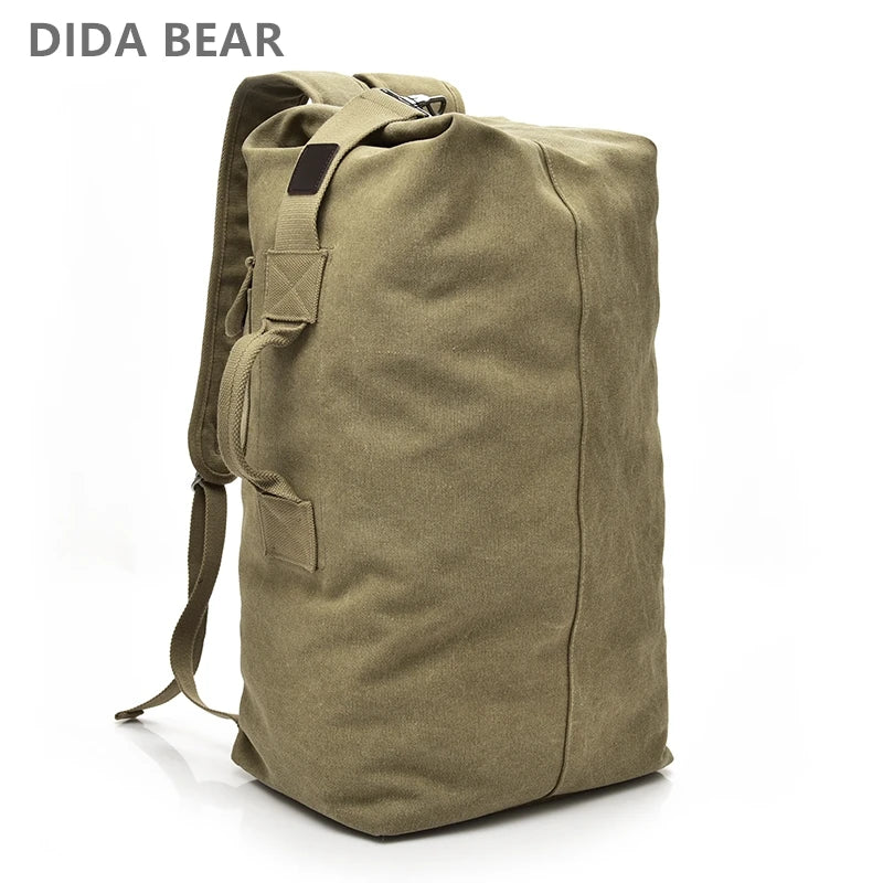 DIDA BEAR Canvas Reiserucksack Herren – Vintage Bergsteiger-Rucksack & Schultertasche