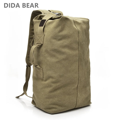 DIDA BEAR Canvas Reiserucksack Herren – Vintage Bergsteiger-Rucksack & Schultertasche
