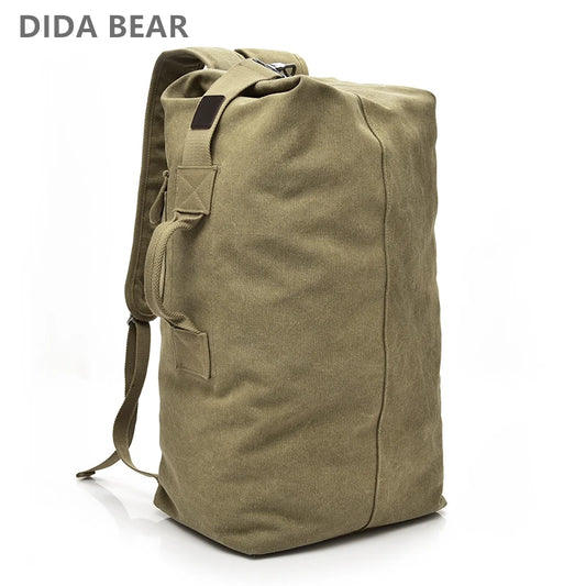 DIDA BEAR Canvas Reiserucksack Herren – Vintage Bergsteiger-Rucksack & Schultertasche
