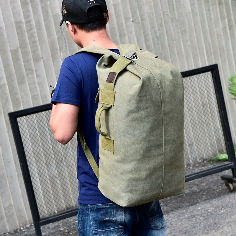 DIDA BEAR Canvas Reiserucksack Herren – Vintage Bergsteiger-Rucksack & Schultertasche
