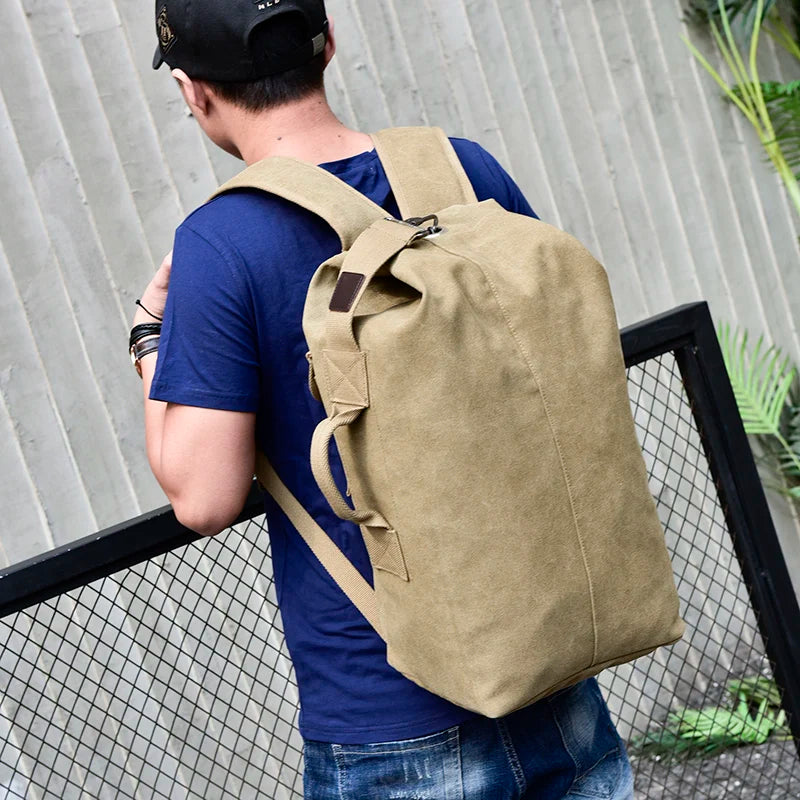 DIDA BEAR Canvas Reiserucksack Herren – Vintage Bergsteiger-Rucksack & Schultertasche