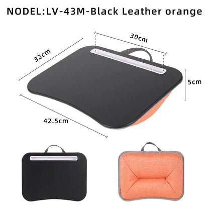 MUMUCC Multifunktionaler Laptop‑Tisch mit Kissen – gefüllt mit Schaumperlen, inkl. Hart‑Mousepad