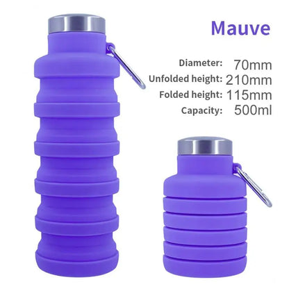 1 Stück zusammenklappbare Wasserflasche, wiederverwendbar, BPA‑frei, Silikon‑Faltflasche, tragbarer Wanderbecher für Outdoor‑Bergtouren