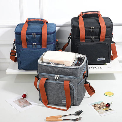Tragbare, verstärkte Lunch‑Isoliertasche mit großer Kapazität, Business‑Lunchbag zum Umhängen