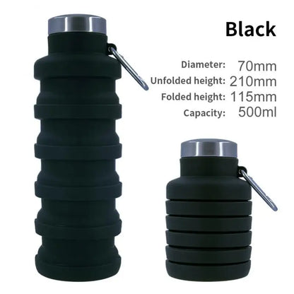 1 Stück zusammenklappbare Wasserflasche, wiederverwendbar, BPA‑frei, Silikon‑Faltflasche, tragbarer Wanderbecher für Outdoor‑Bergtouren