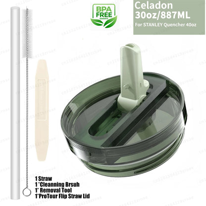 30oz Flip‑Straw Deckel – Auslaufsicherer Ersatzdeckel für Stanley Quencher H2.0