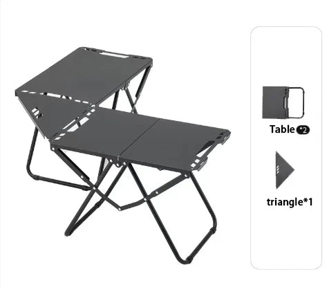 Tragbarer Klapptisch für Strand, Camping & Picknick – IGT Falttisch, 58x41x35 cm, Kohlenstoffstahl