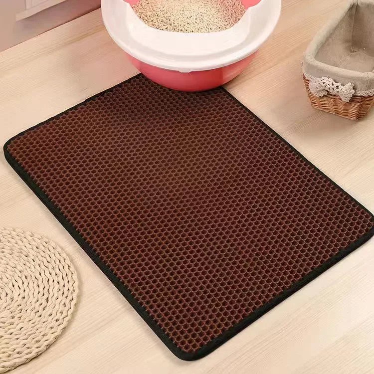 Katzenstreumatte mit Geschenk, doppellagige wasserdichte Haustier‑Katzentoilettenmatte, rutschfeste Sandfang‑Katzenmatte, waschbare Bettmatte, Reinigungsmatte, Produkte