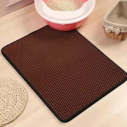 Katzenstreumatte mit Geschenk, doppellagige wasserdichte Haustier‑Katzentoilettenmatte, rutschfeste Sandfang‑Katzenmatte, waschbare Bettmatte, Reinigungsmatte, Produkte
