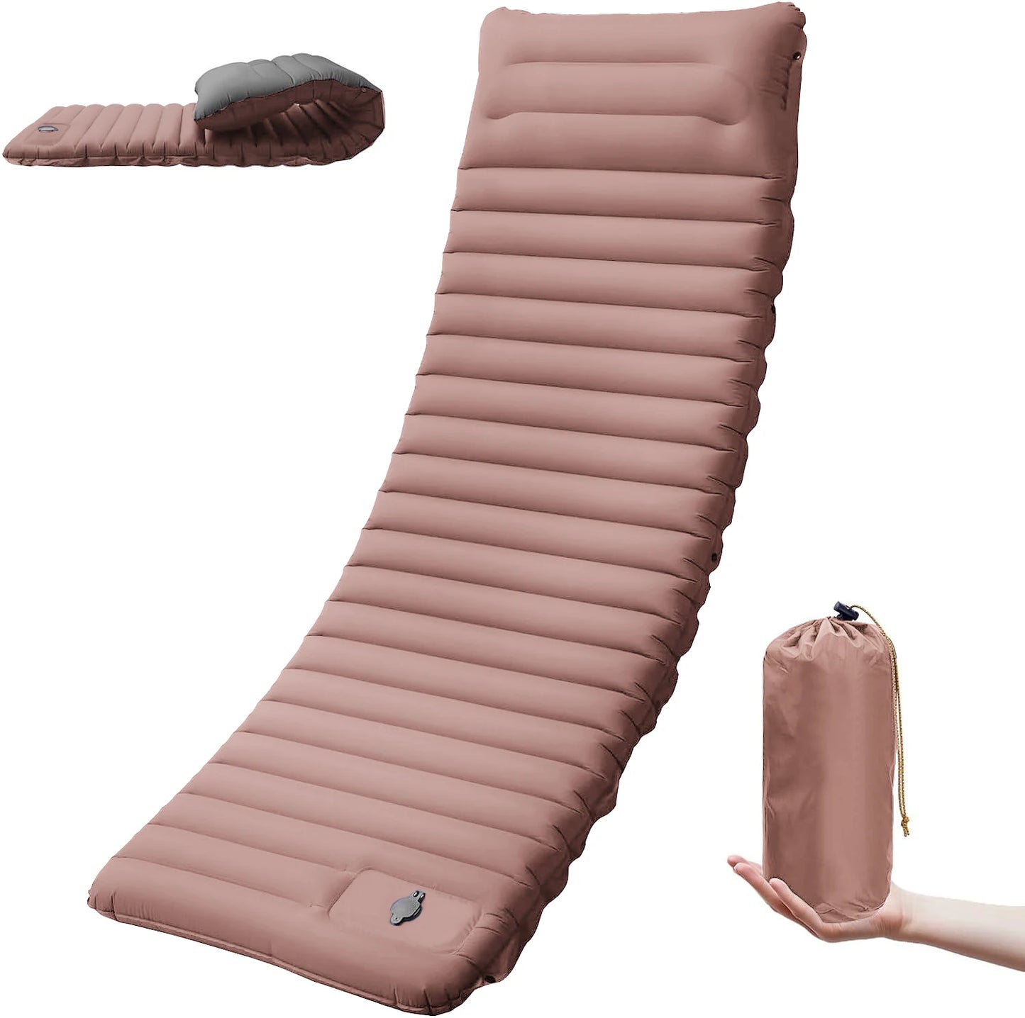 Ultraleichte extra dicke 4‑Zoll‑Camping‑Schlafmatte mit integriertem Kissen und Fußpumpe, aufblasbare Schlafmatte für Outdoor‑Camping