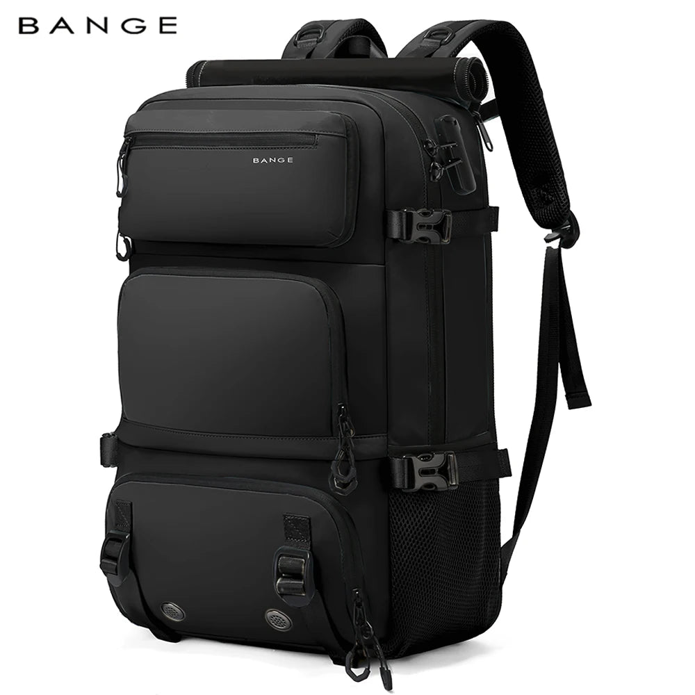 BANGE 30L Diebstahlsicherer, wasserdichter Wander‑ und Campingrucksack – Abnehmbarer Trekking‑Bag – Großes Fassungsvermögen – Outdoor‑Sport‑ und Reiserucksack