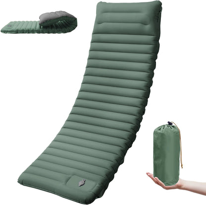 Ultraleichte extra dicke 4‑Zoll‑Camping‑Schlafmatte mit integriertem Kissen und Fußpumpe, aufblasbare Schlafmatte für Outdoor‑Camping