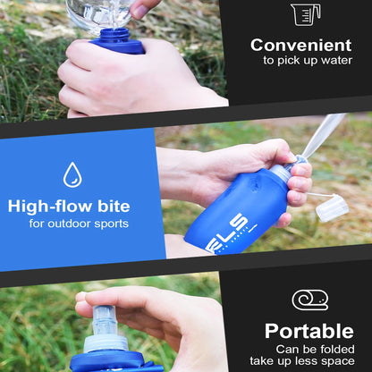 „1 Stück 150 ml / 250 ml / 500 ml Outdoor‑faltbare Silikon‑Trinkflasche – kompakte Beißgröße, ideal zum Laufen, Camping, Wandern und Reisen – praktische, zusammenklappbare Wasserflasche“