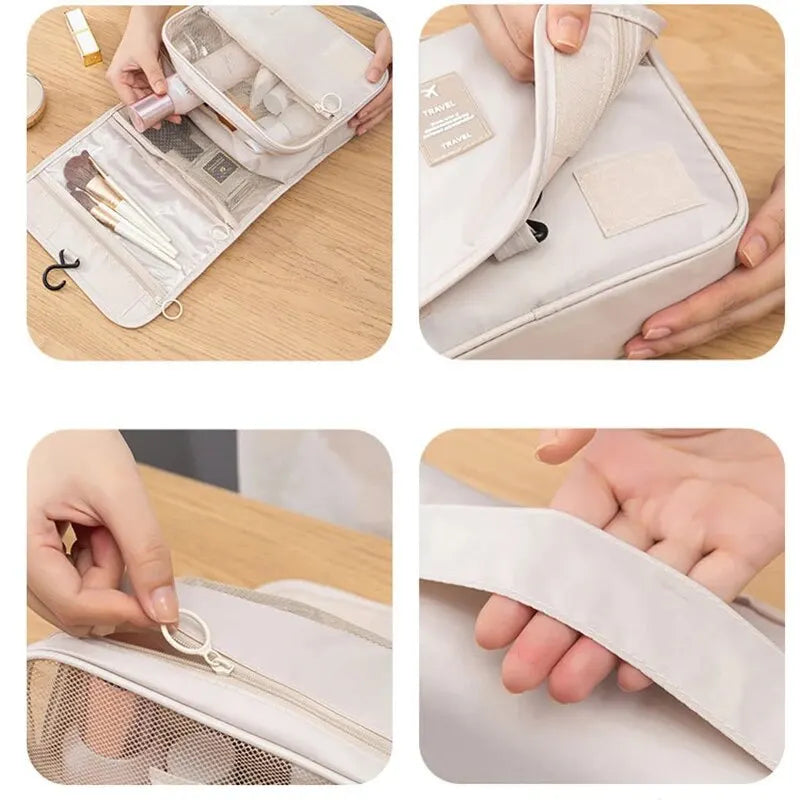 Reise‑Multifunktionstasche für Make‑up – Hängende, waschbare Kulturtasche mit großer Kapazität, Trocken‑/Nass‑Trennung und tragbarem Handgriff‑Design