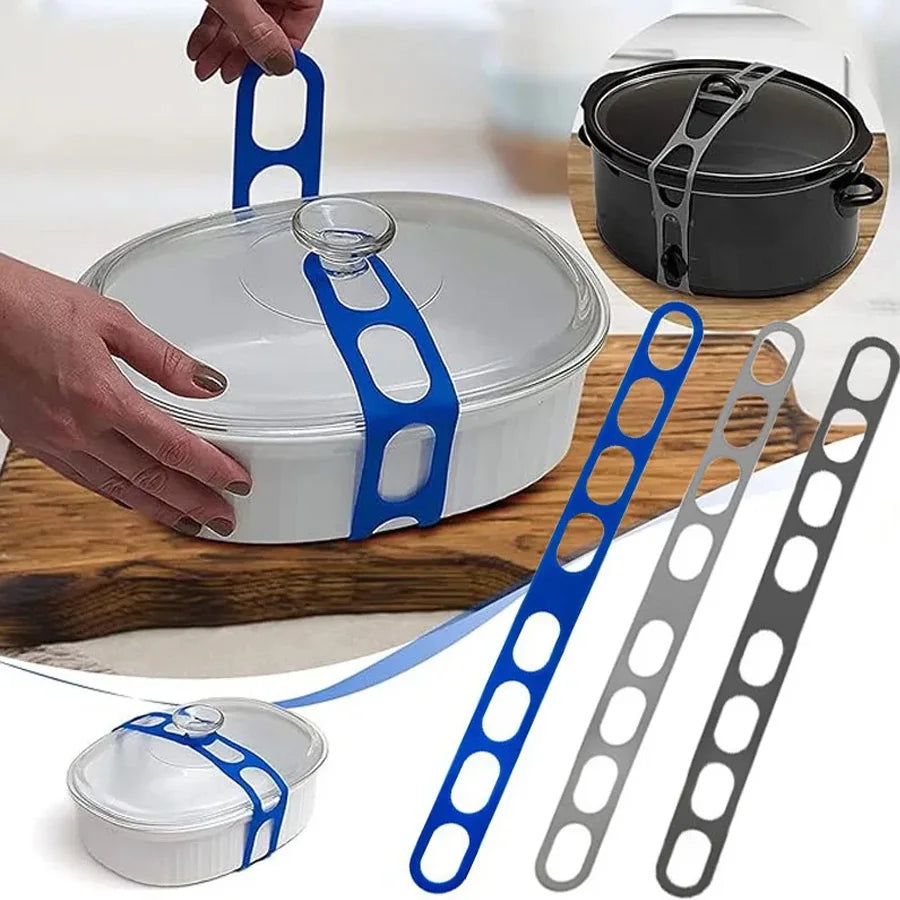 „54 cm wiederverwendbarer Deckelriemen – Silikon‑Elastikband, universeller Topfdeckel‑Halter für Lunchboxen, elastisches Band für Outdoor‑Geschirr“