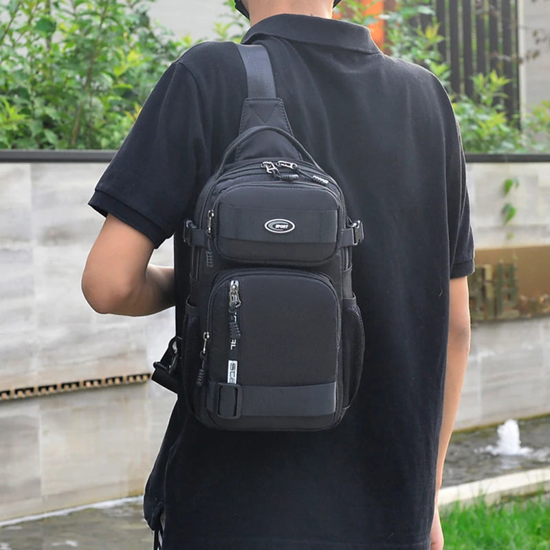 „Rucksack zum Fahren für Herren, Brusttasche für Herren, lässige einseitige Umhängetasche für Herren, leichte und großräumige Crossbody‑Tasche.“