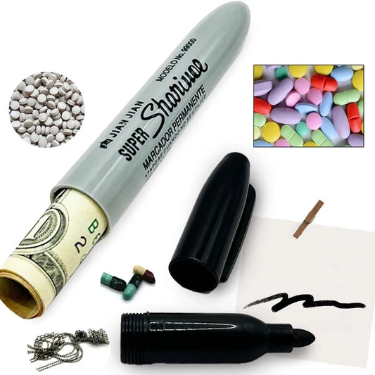 Kreativer Sicht‑Geheimmarker‑Stift Mini‑Versteck‑Safe, Ablage zur Tarnung für Zuhause, Büro und Reisen – zum Verstecken von Halsketten, Geld und kleinen Wertsachen