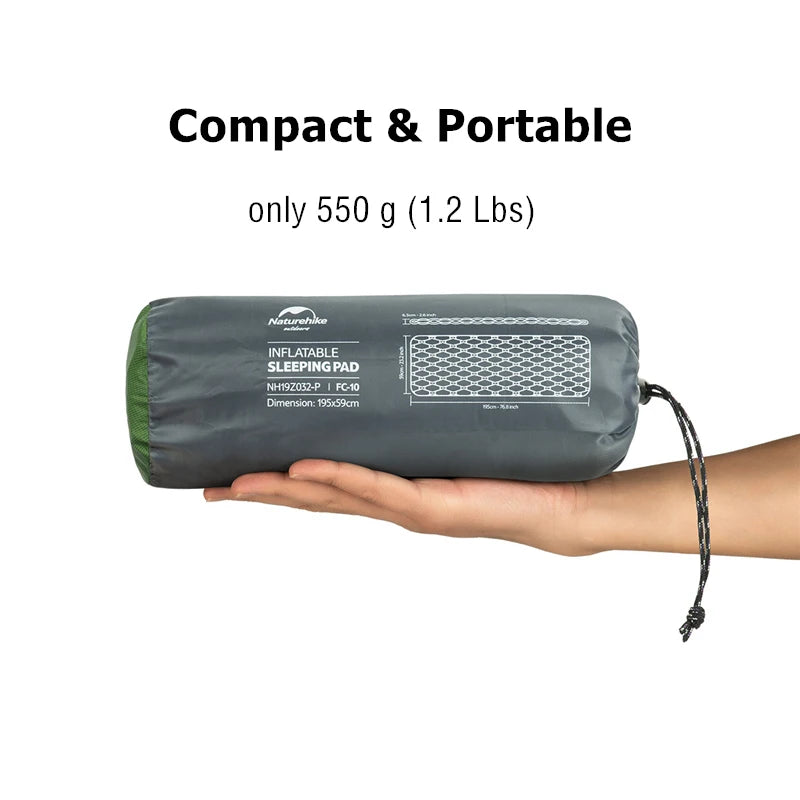 „Naturehike Camping‑Luftmatratze ultraleicht wasserdicht Nylon aufblasbares Kissen Outdoor tragbares Schlafbett Wander‑ und Picknickmatte“
