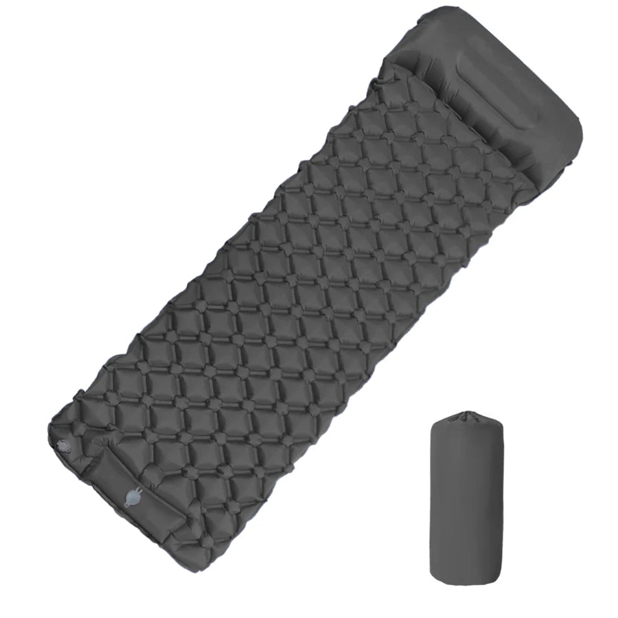 „Outdoor‑Camping‑aufblasbare Matratze Schlafpad mit Kissen ultraleichte Luftmatte mit eingebauter Aufblaspumpe Wandern“