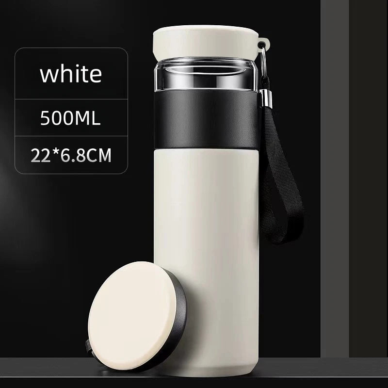 „500 ml Tee‑Infuser‑Vakuumflasche aus Edelstahl, isolierter Becher mit separatem Teespeicher, Griff, Reisemug, Business‑Becher, Geschenkartikel“