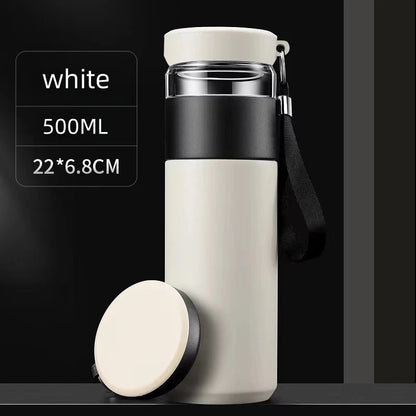 „500 ml Tee‑Infuser‑Vakuumflasche aus Edelstahl, isolierter Becher mit separatem Teespeicher, Griff, Reisemug, Business‑Becher, Geschenkartikel“