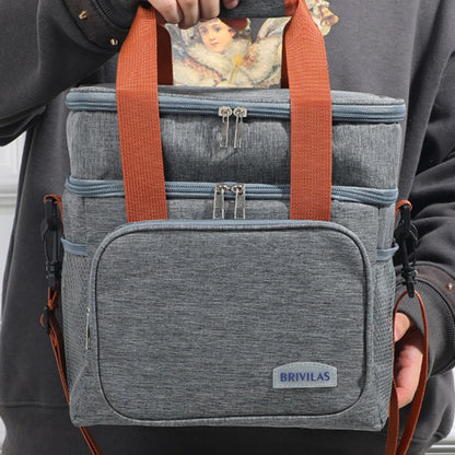 Tragbare, verstärkte Lunch‑Isoliertasche mit großer Kapazität, Business‑Lunchbag zum Umhängen