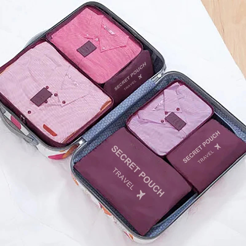 Reise-Organizer Set 6-teilig – Wasserdichte Koffertaschen für Kleidung & Unterwäsche