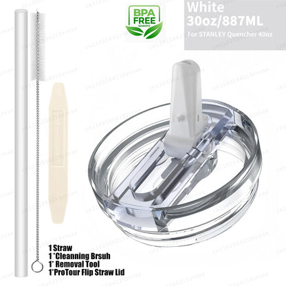 30oz Flip‑Straw Deckel – Auslaufsicherer Ersatzdeckel für Stanley Quencher H2.0