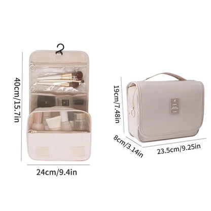 Reise‑Multifunktionstasche für Make‑up – Hängende, waschbare Kulturtasche mit großer Kapazität, Trocken‑/Nass‑Trennung und tragbarem Handgriff‑Design