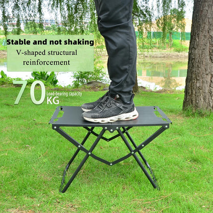 Tragbarer Klapptisch für Strand, Camping & Picknick – IGT Falttisch, 58x41x35 cm, Kohlenstoffstahl