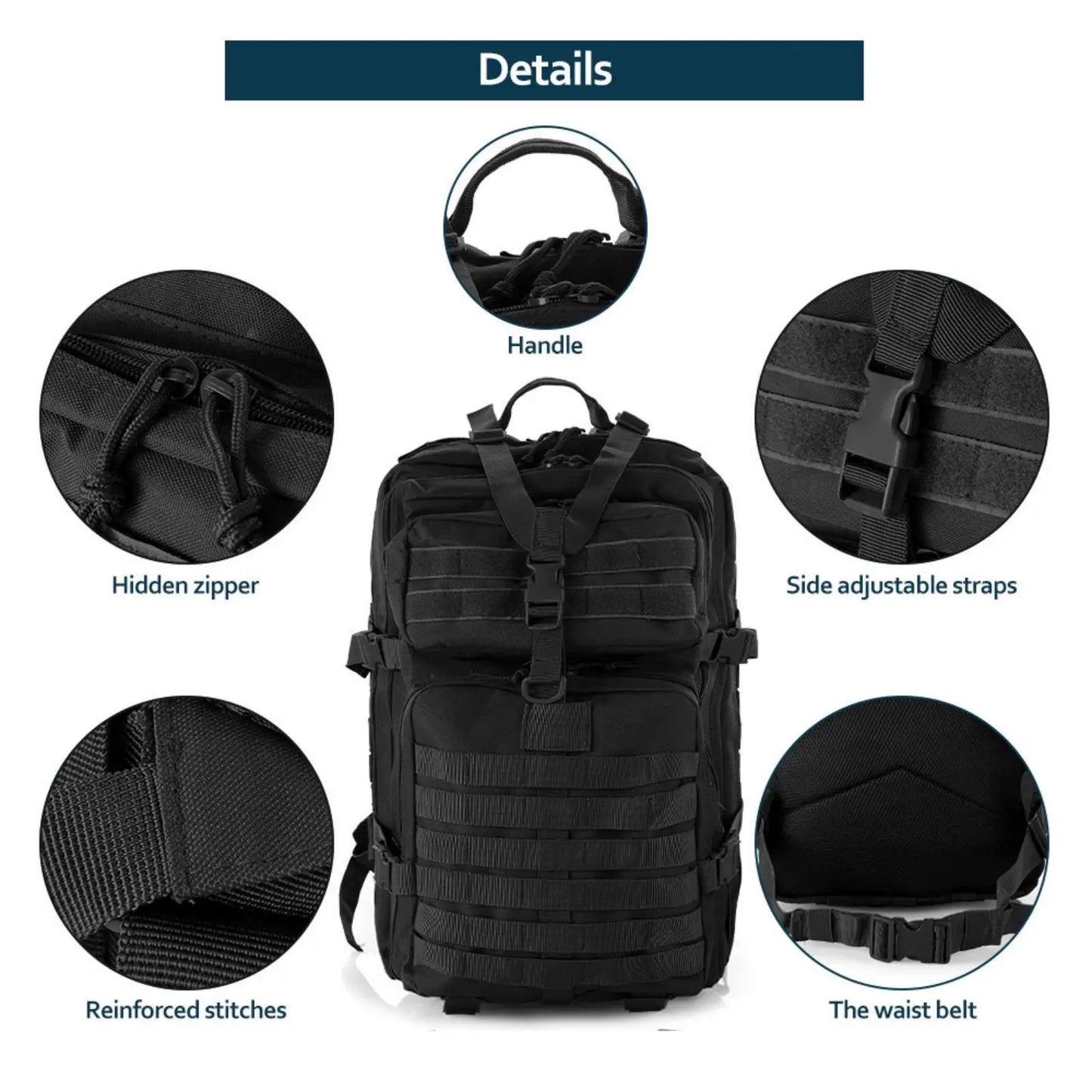 „25L/50L Robuster Nylon‑Rucksack – wasserdichter taktischer Sport‑, Trekking‑, Angel‑, Jagd‑, Camping‑ und Wander‑Outdoor‑Rucksack“