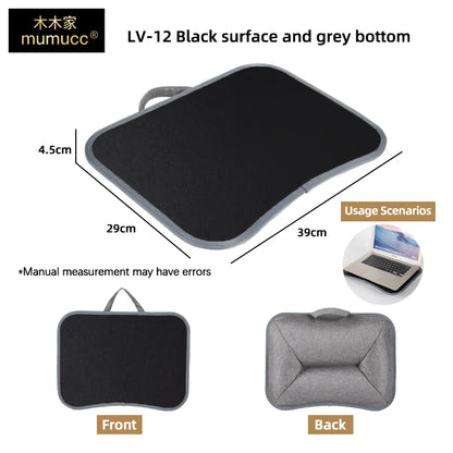 MUMUCC Multifunktionaler Laptop‑Tisch mit Kissen – gefüllt mit Schaumperlen, inkl. Hart‑Mousepad