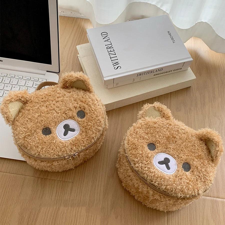 Plüsch-Make-up-Tasche Anime Entspannter Bär – Kosmetiktasche für Frauen, Schmuck‑Aufbewahrungsbeutel, Organizer‑Handtasche für Mädchen, Geschenk – Bestseller“
