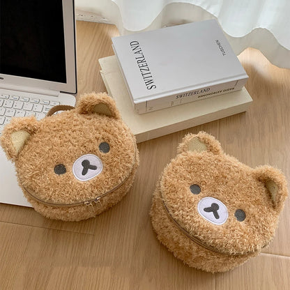 Plüsch-Make-up-Tasche Anime Entspannter Bär – Kosmetiktasche für Frauen, Schmuck‑Aufbewahrungsbeutel, Organizer‑Handtasche für Mädchen, Geschenk – Bestseller“