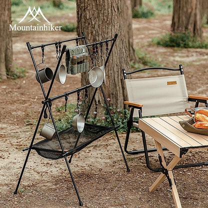 MountainHiker Faltbares Camping-Hängeregal – Aluminium Dreieck-Aufhänger