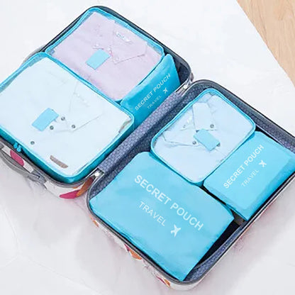Reise-Organizer Set 6-teilig – Wasserdichte Koffertaschen für Kleidung & Unterwäsche