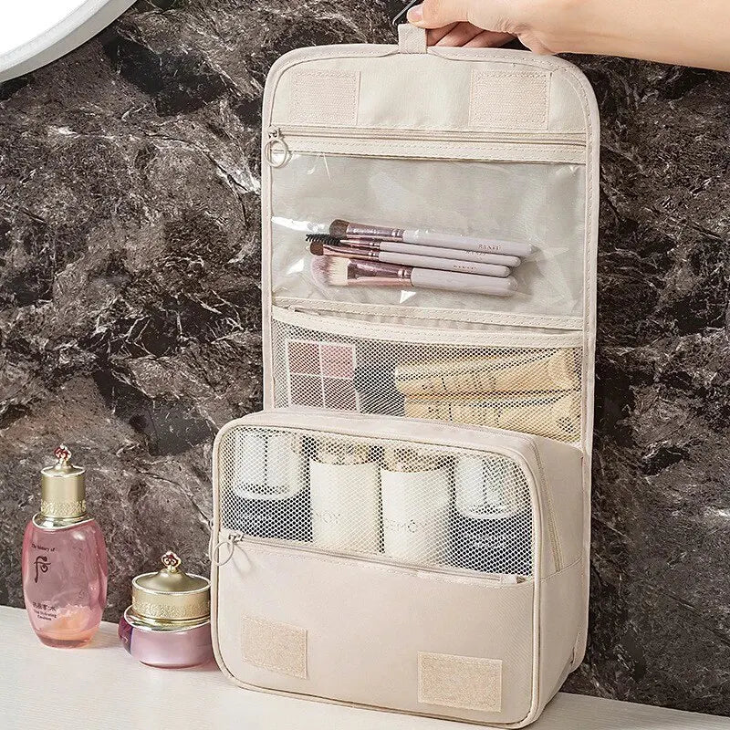 Reise‑Multifunktionstasche für Make‑up – Hängende, waschbare Kulturtasche mit großer Kapazität, Trocken‑/Nass‑Trennung und tragbarem Handgriff‑Design
