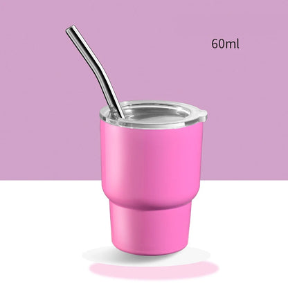 „LMETJMA 2oz Mini‑Tumbler – doppelwandiger Edelstahl‑Vakuumbecher, Sublimations‑Shot‑Glas‑Tumbler mit Strohhalm und Deckel, Modell JT228“
