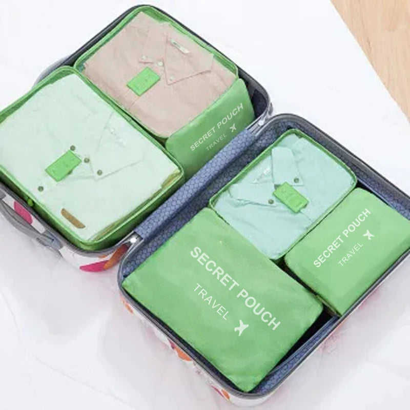 Reise-Organizer Set 6-teilig – Wasserdichte Koffertaschen für Kleidung & Unterwäsche