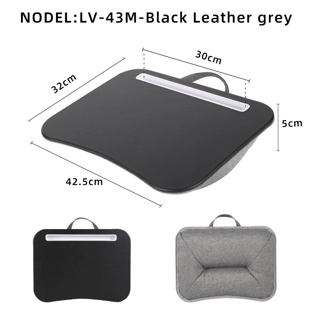 MUMUCC Multifunktionaler Laptop‑Tisch mit Kissen – gefüllt mit Schaumperlen, inkl. Hart‑Mousepad