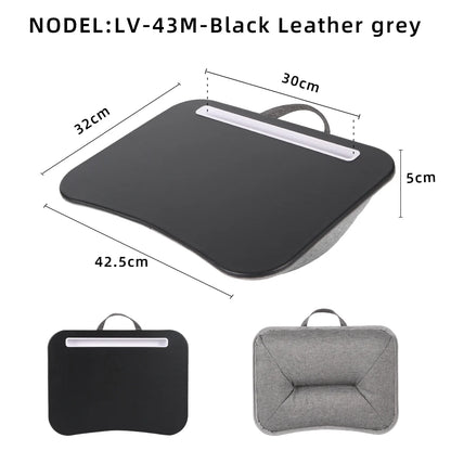 MUMUCC Multifunktionaler Laptop‑Tisch mit Kissen – gefüllt mit Schaumperlen, inkl. Hart‑Mousepad