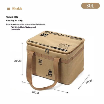 „30–42L taktische Camping‑Aufbewahrungstasche – isolierte, faltbare Box, wasserdicht, für Picknick‑Geschirr, Feldausrüstung und Outdoor‑Organizer“