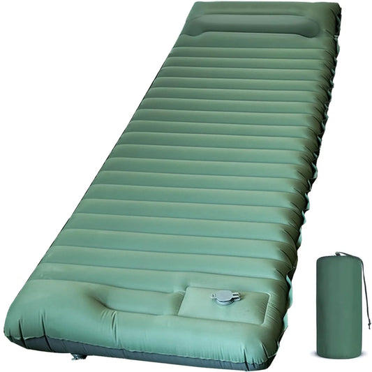 Ultraleichte extra dicke 4‑Zoll‑Camping‑Schlafmatte mit integriertem Kissen und Fußpumpe, aufblasbare Schlafmatte für Outdoor‑Camping